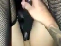 Hot brunette handcuffed and gagged takes hard cock deep