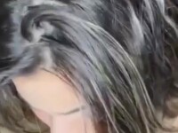 Busty brunette deepthroats my cock and then begs for hot cum