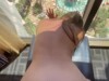 Bent over the balcony, her tight pussy stretched by my hard cock
