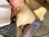 Oiled slut chokes on my cock before anal creampie