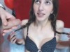 Double penetration: her mouth, pussy and ass in action.