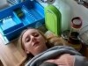 I fucked my girlfriend hard on the kitchen table, cummed all over her tits