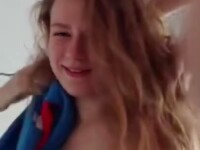 Title: GWU Coed’s Xmas BJ Blunder: Hair Snared in Lights, Still Swallows Deep