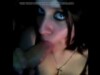 Cute Goth blows a big cock