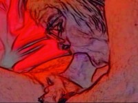 another very hot cock suck in deep red cartoon mode